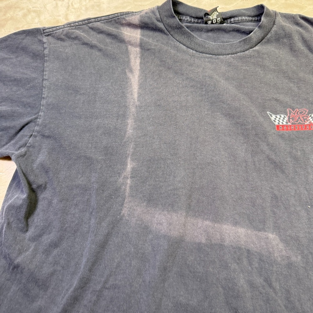 VTG No Fear‎ Motorsports Faded Worn USA Made Black Shirt Sz XXL Single Stitch - Picture 3 of 12